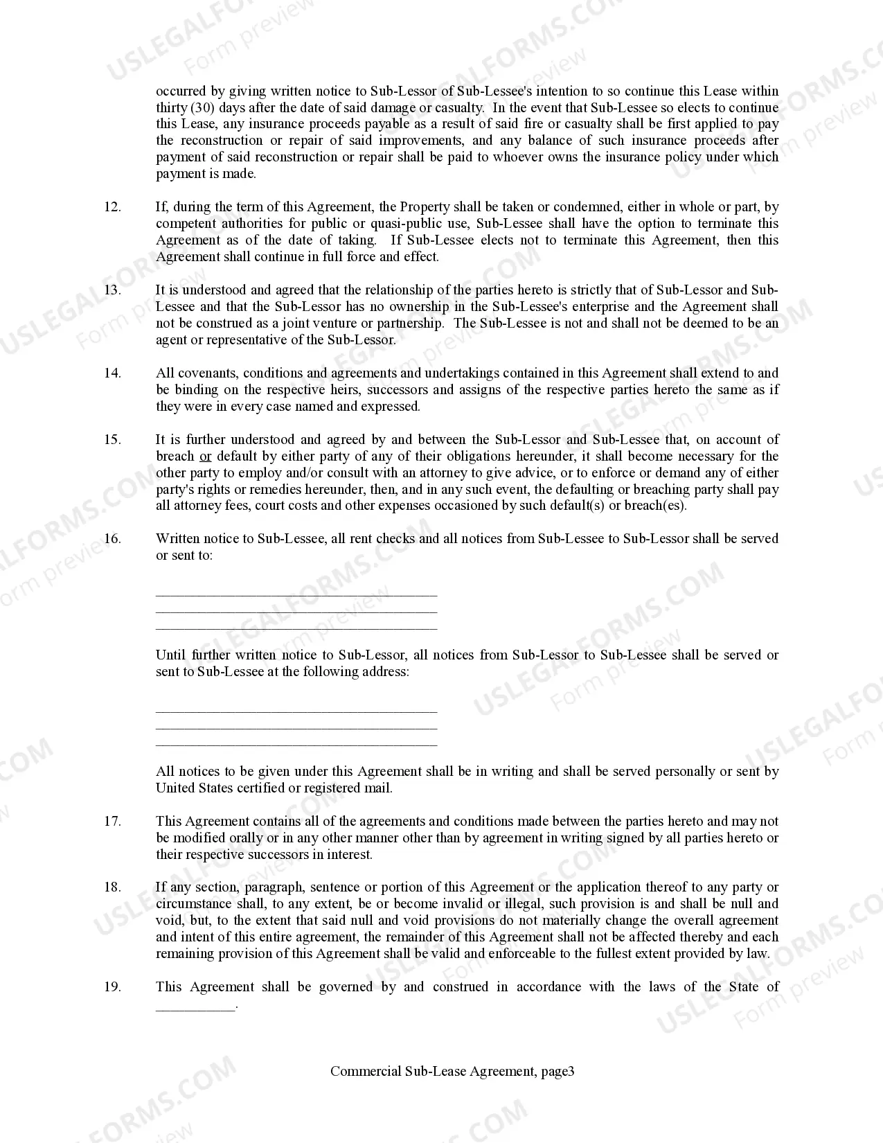 Preview Commercial Sublease