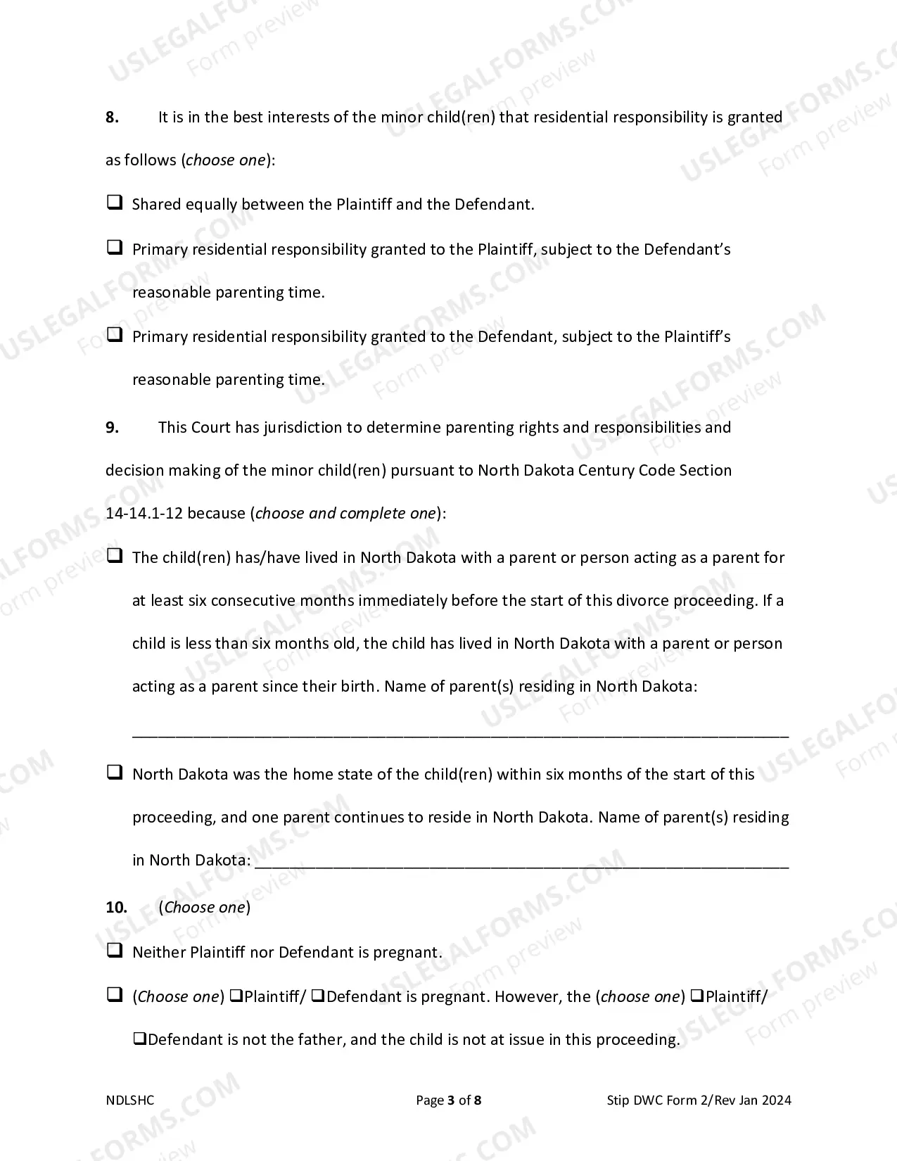 Preview Complaint for Divorce