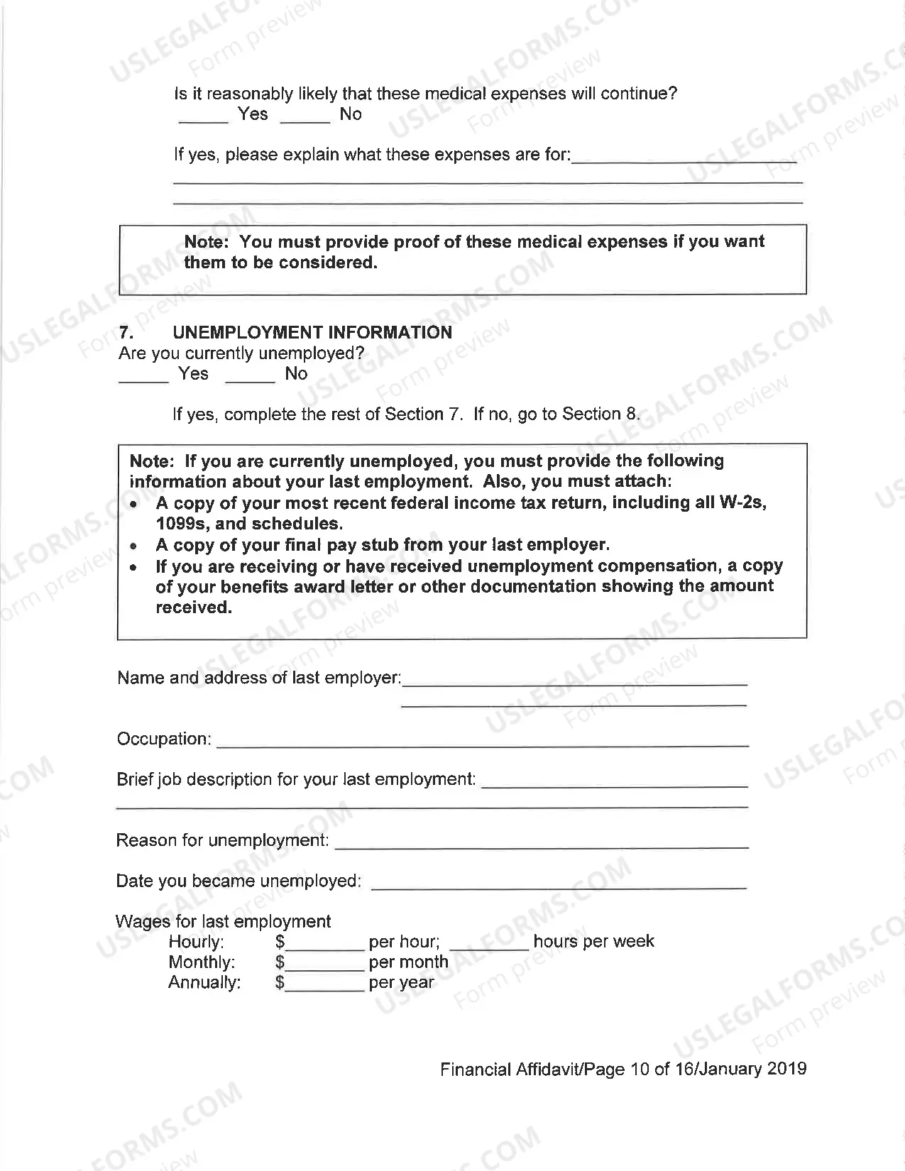 Preview Financial Affidavit