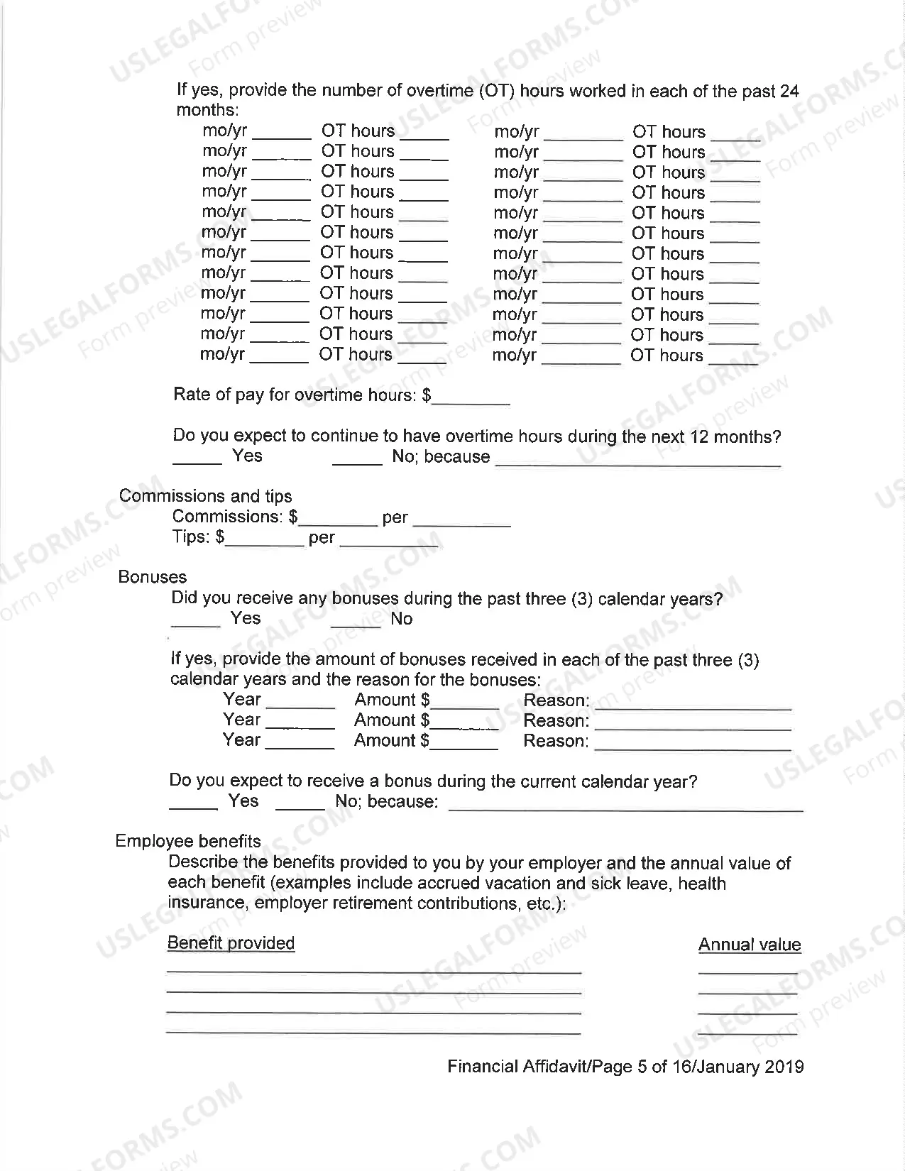 Preview Financial Affidavit