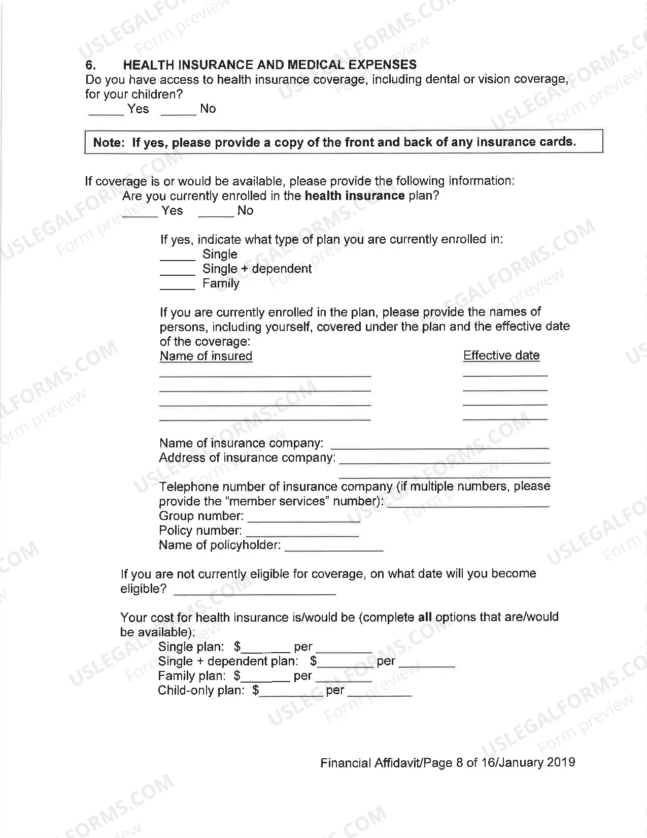 Preview Financial Affidavit