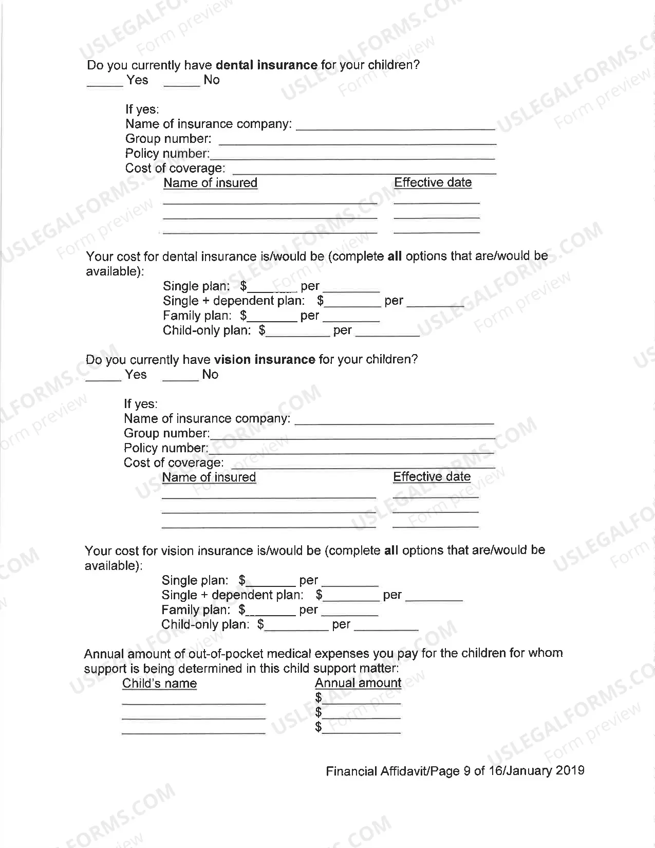 Preview Financial Affidavit