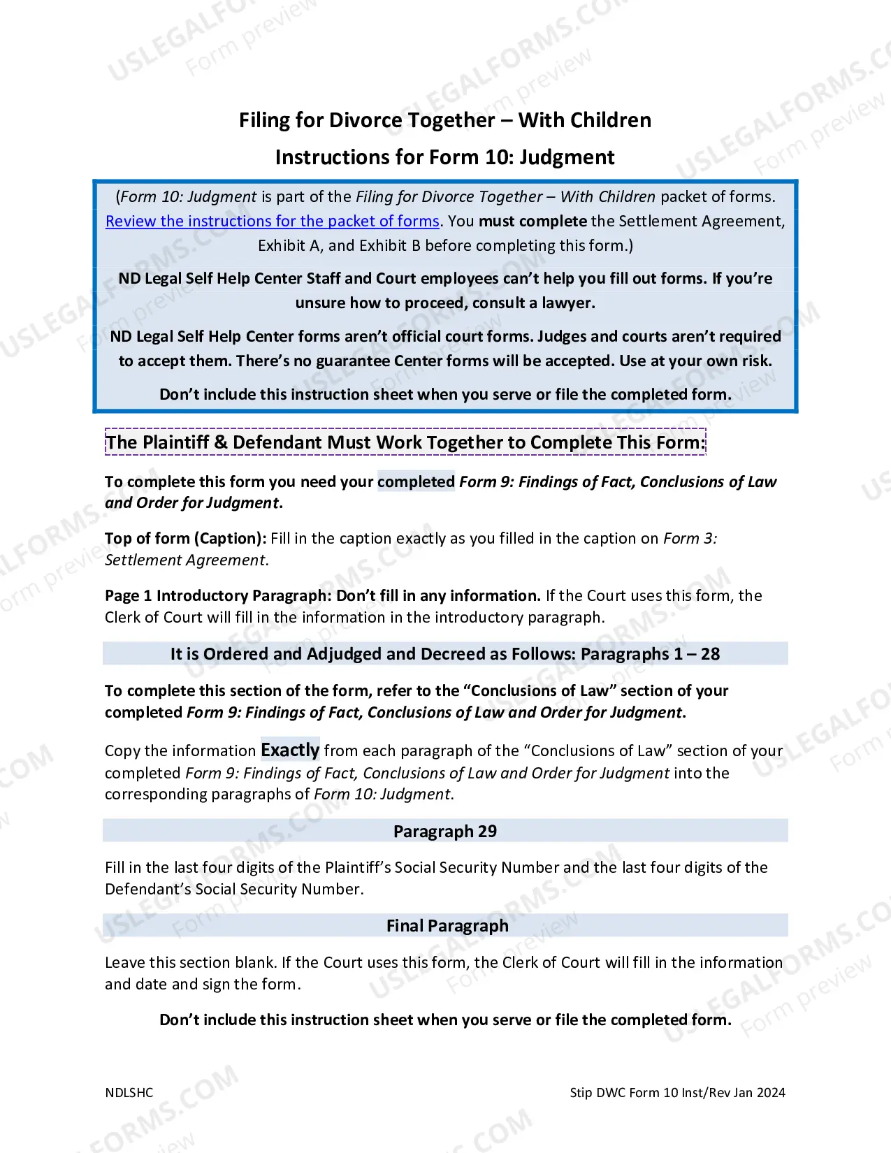 Preview Judgment of Divorce with Minor Children