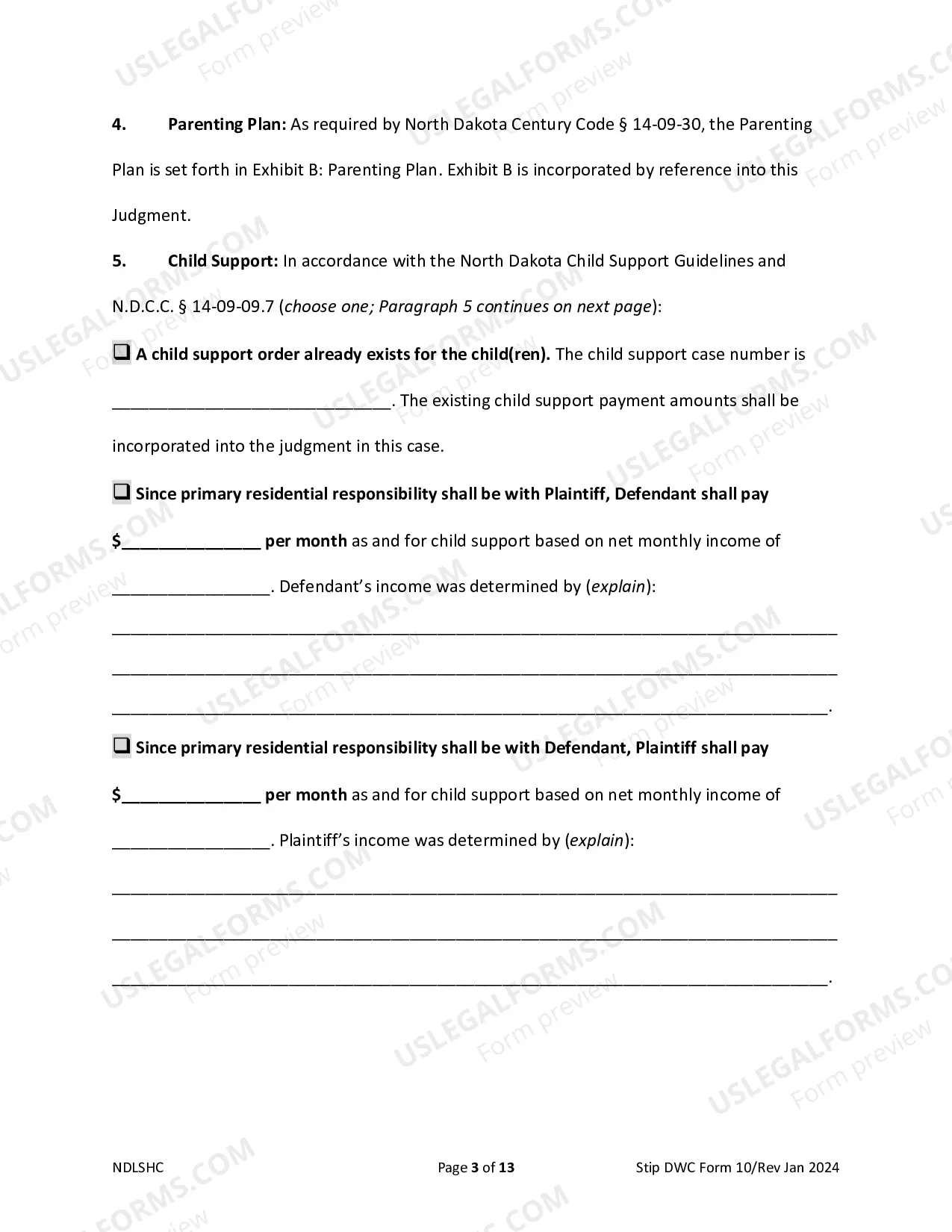 Preview Judgment of Divorce with Minor Children