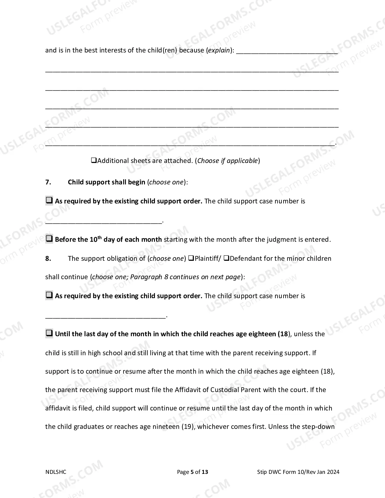 Preview Judgment of Divorce with Minor Children