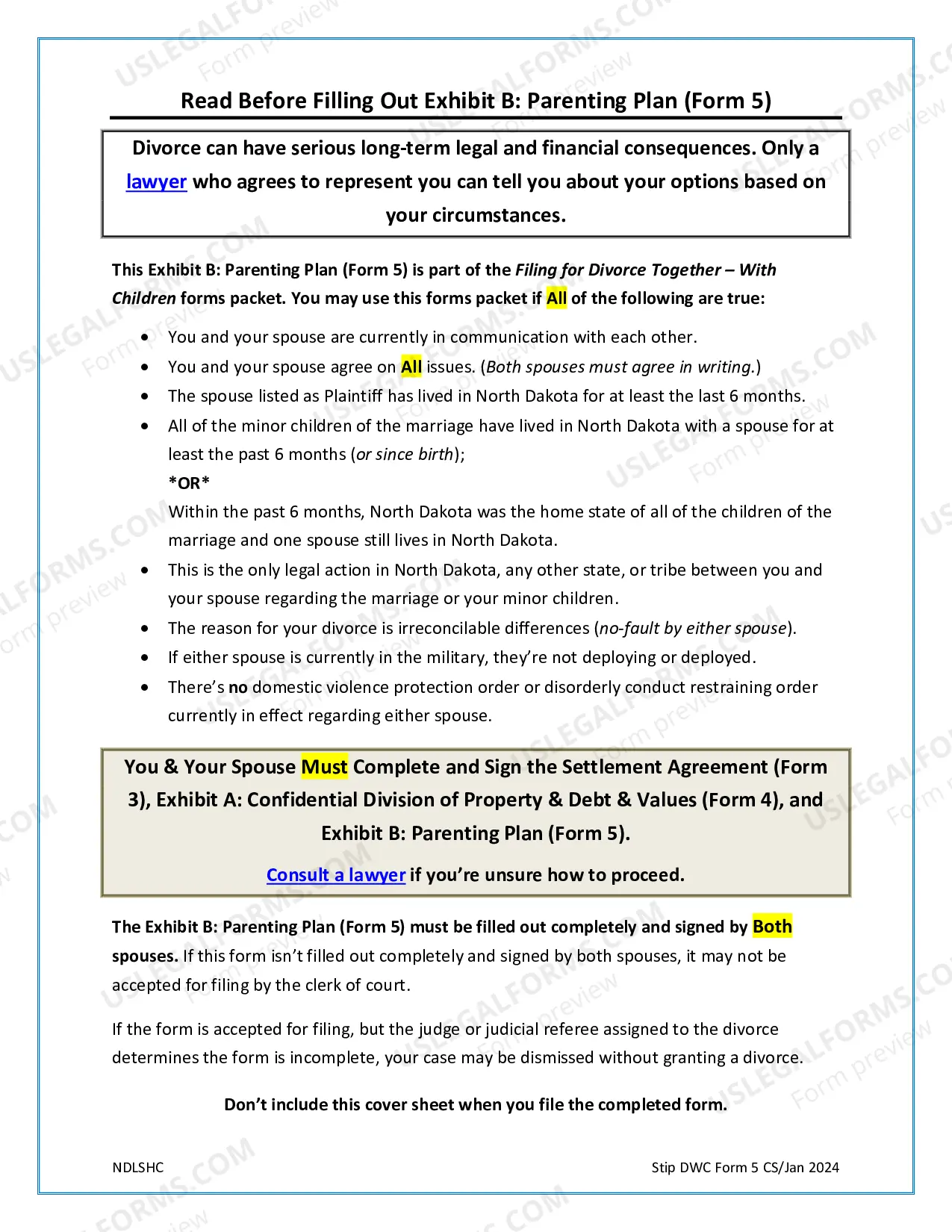 Preview Parenting Plan