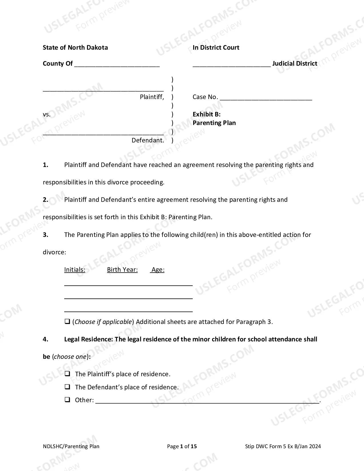 Preview Parenting Plan