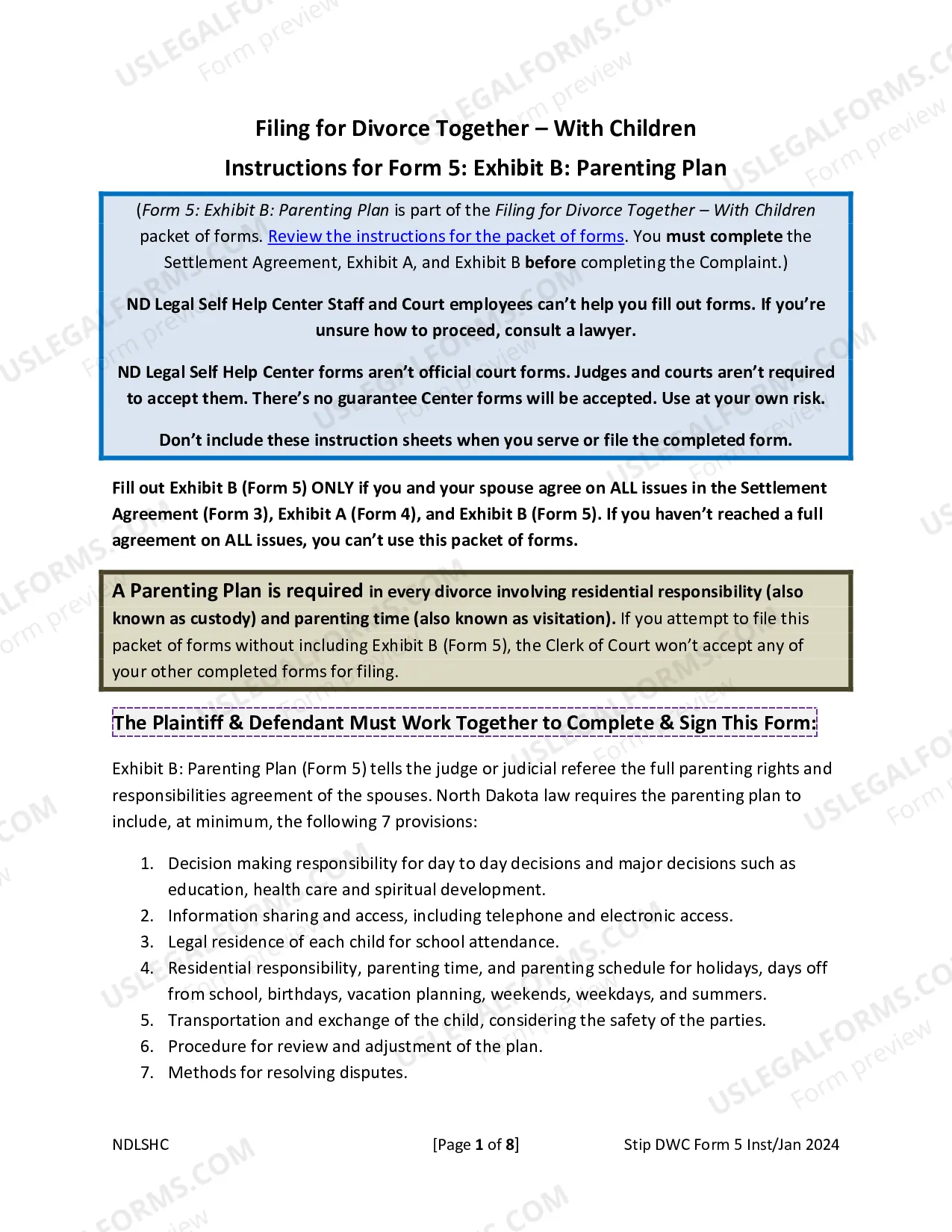 Preview Parenting Plan