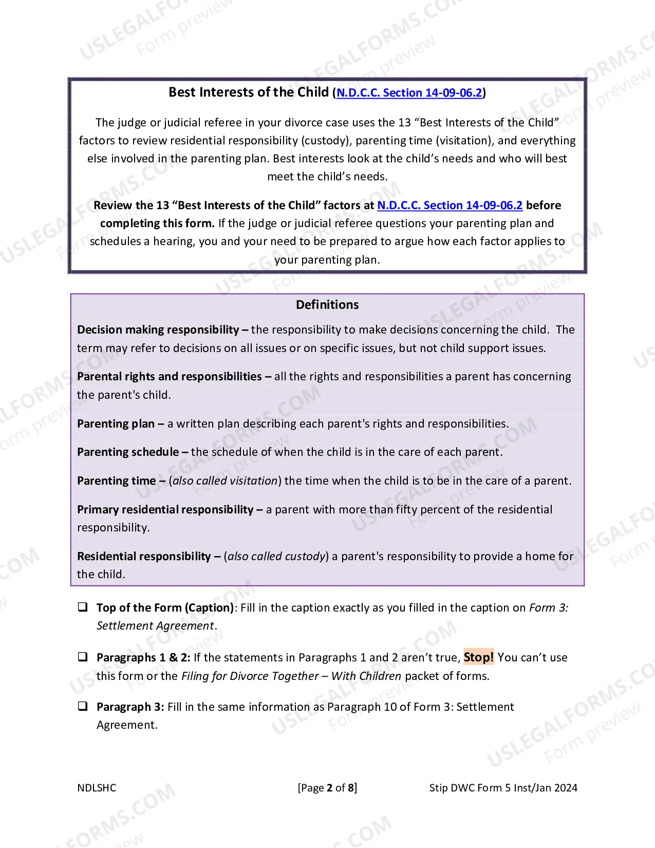 Preview Parenting Plan