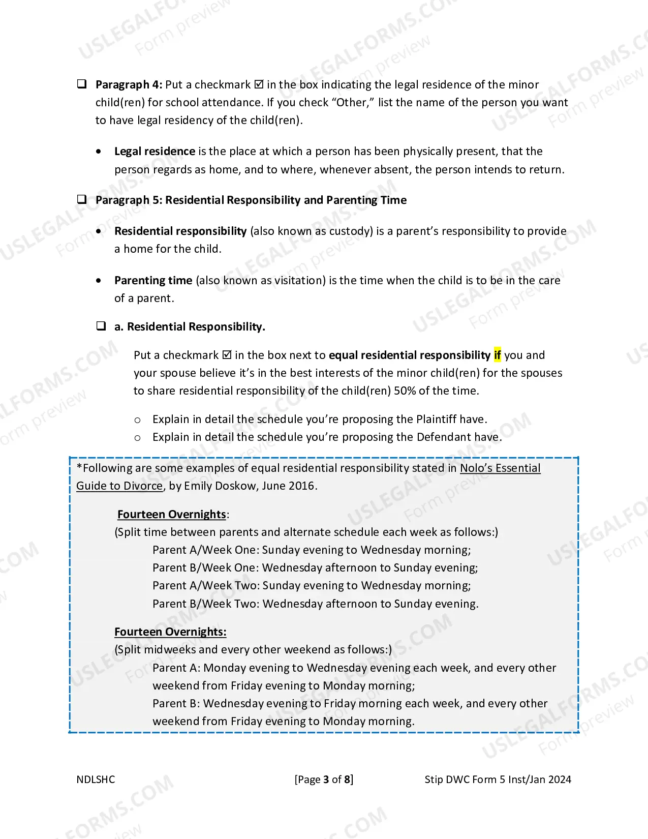 Preview Parenting Plan