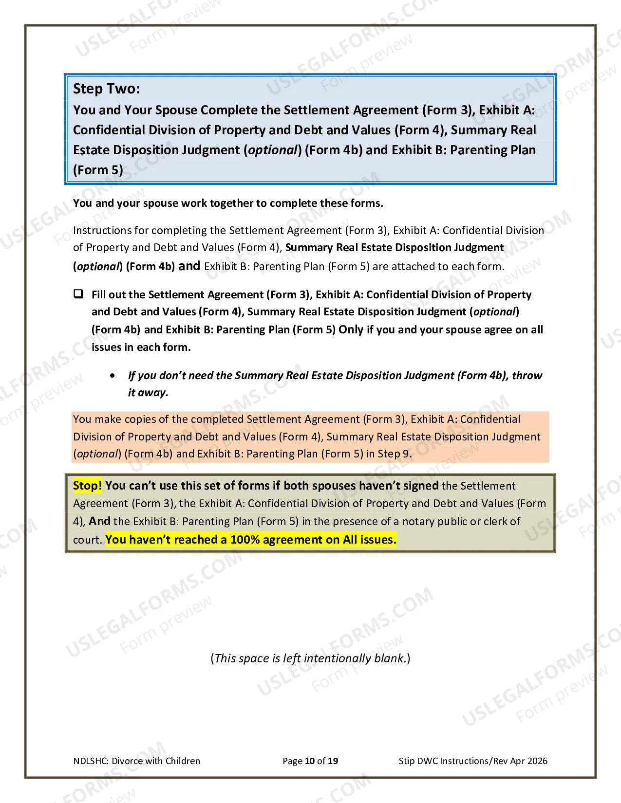Preview Instructions for Filing for Divorce Together with Children