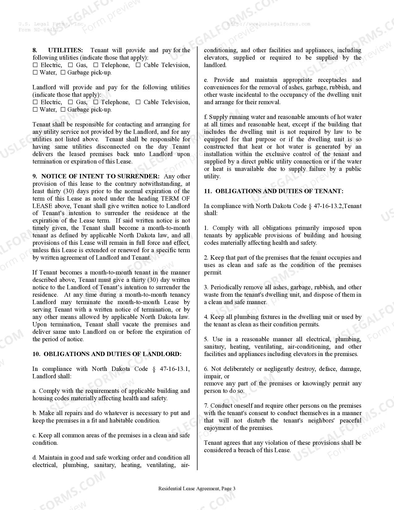 Preview Residential Rental Lease Agreement