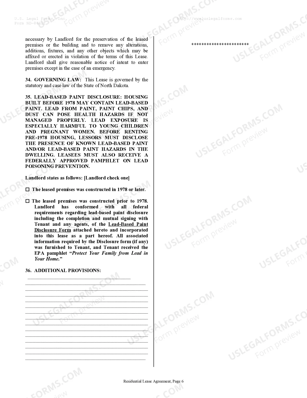 Preview Residential Rental Lease Agreement