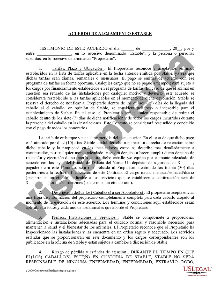 Preview Paquete de formularios equinos para caballos de Dakota del Norte