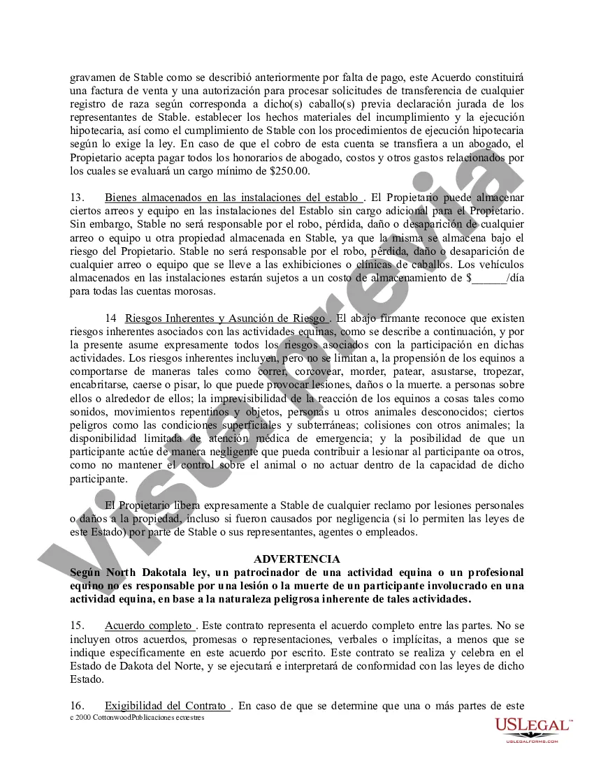 Preview Paquete de formularios equinos para caballos de Dakota del Norte