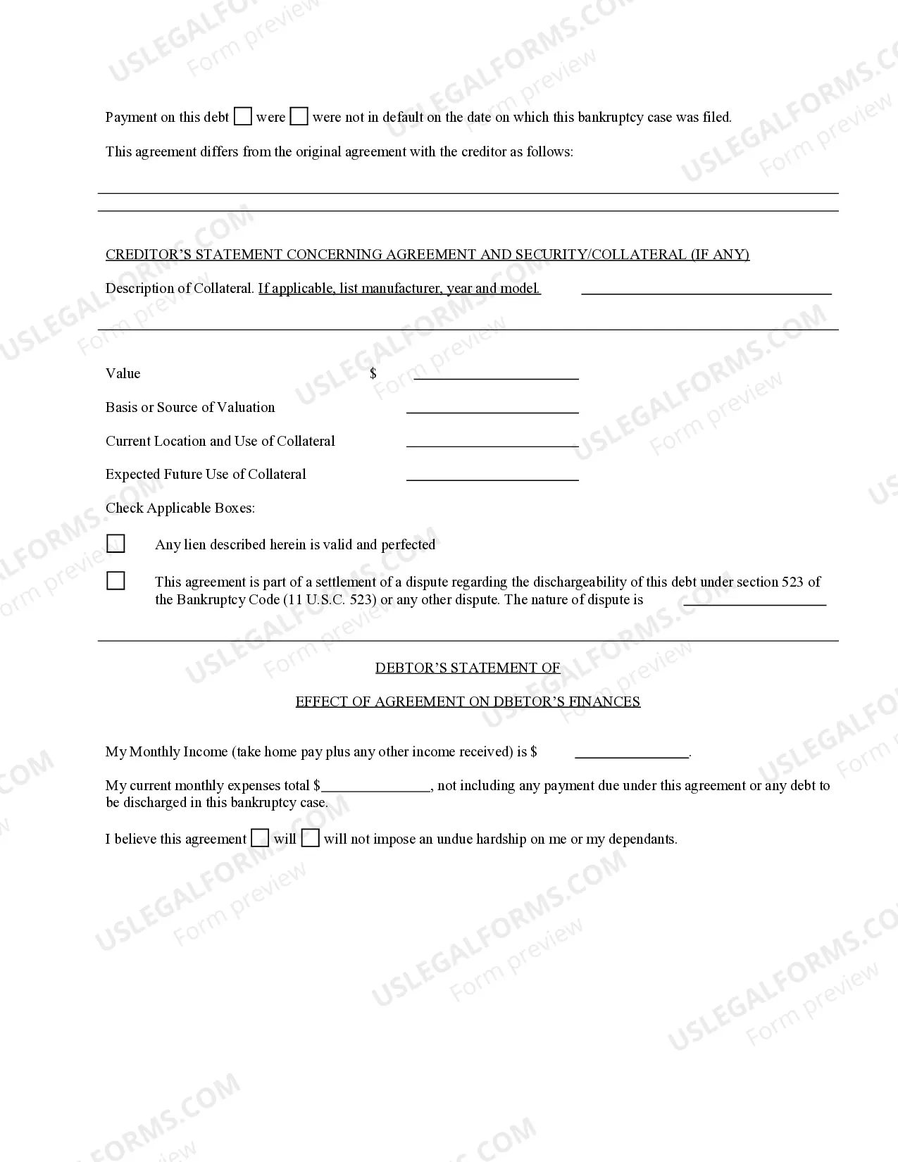 Preview Reaffirmation Agreement