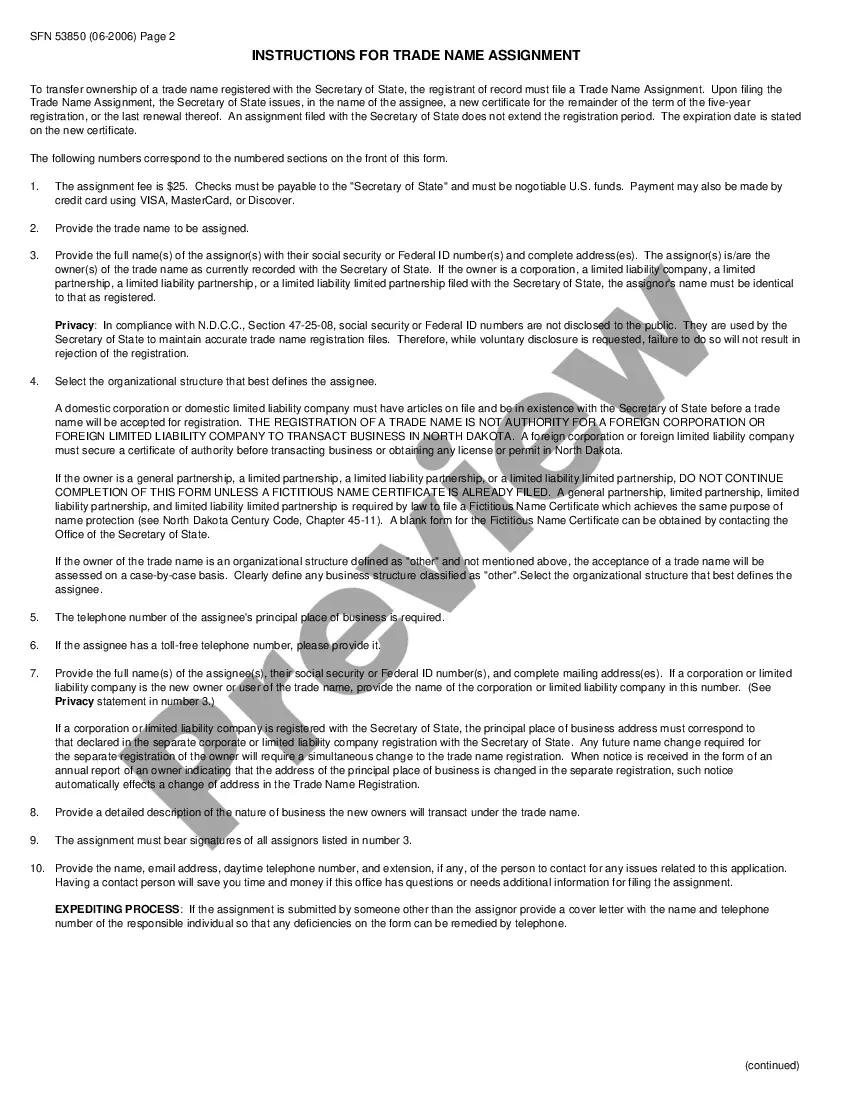 Get Trade Name Assignment Preview Trade Name Assignment