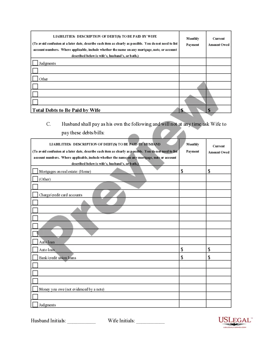 Preview Marital Domestic Separation and Property Settlement Agreement Adult Children Parties May have Joint Property or Debts where Divorce Action Filed
