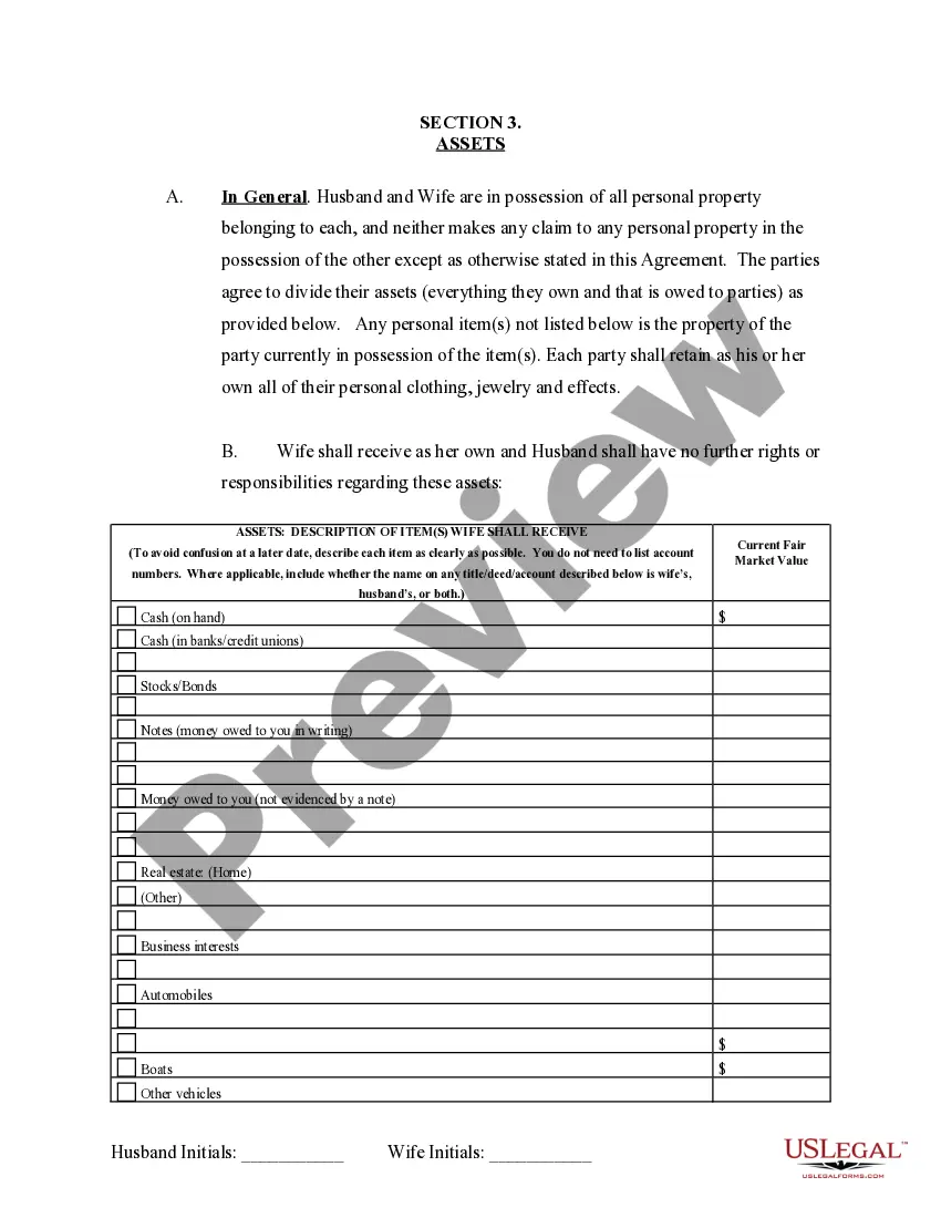 Preview Marital Domestic Separation and Property Settlement Agreement Adult Children Parties May have Joint Property or Debts where Divorce Action Filed