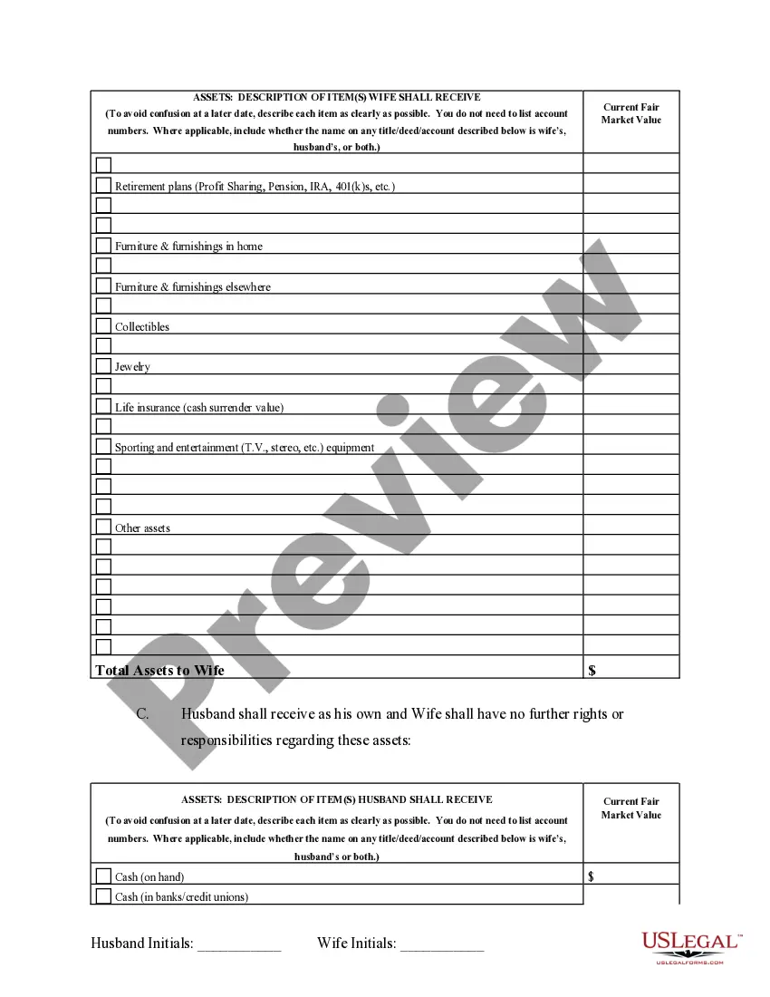 Preview Marital Domestic Separation and Property Settlement Agreement Adult Children Parties May have Joint Property or Debts where Divorce Action Filed