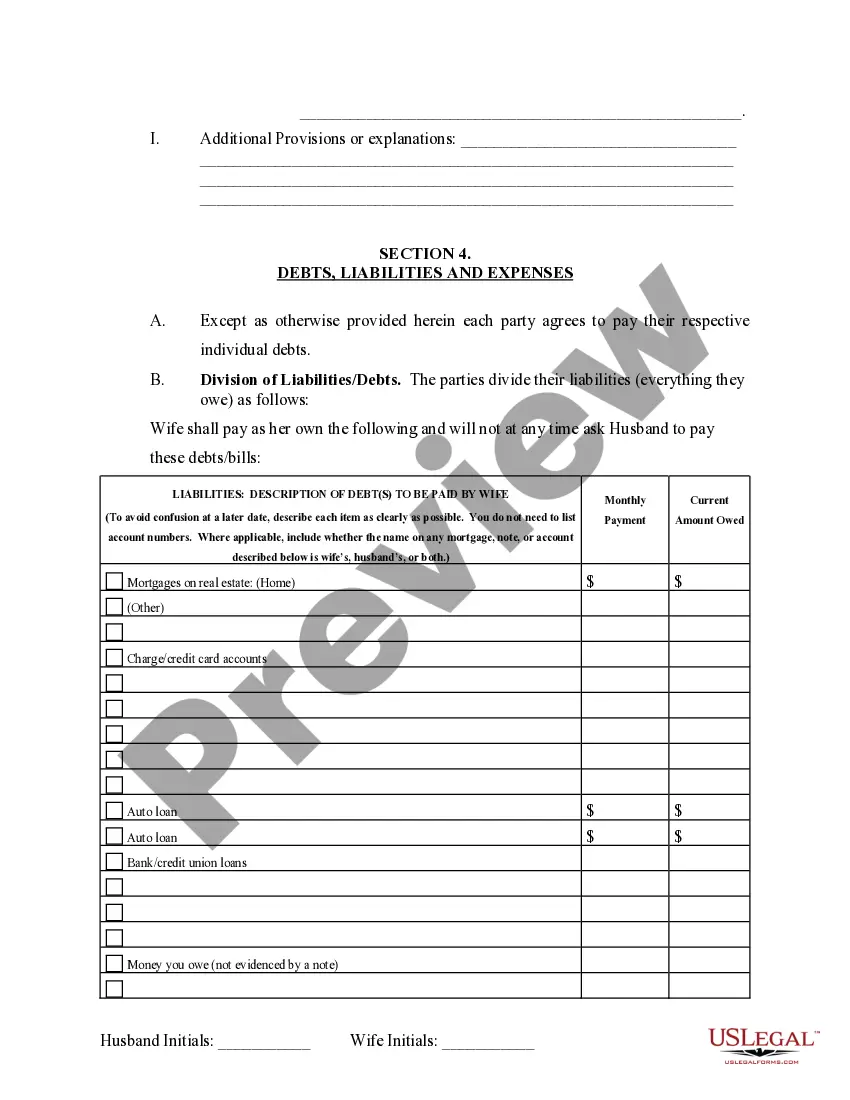 Preview Marital Domestic Separation and Property Settlement Agreement Adult Children Parties May have Joint Property or Debts where Divorce Action Filed