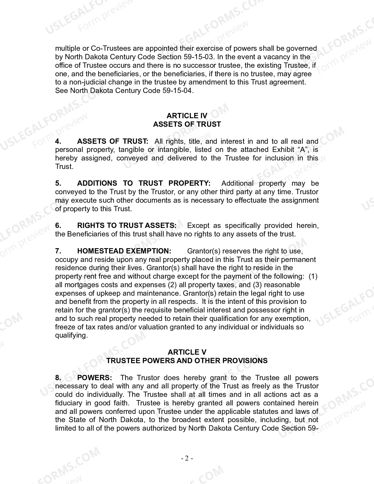 Preview Revocable Living Trust for Husband and Wife with No Children