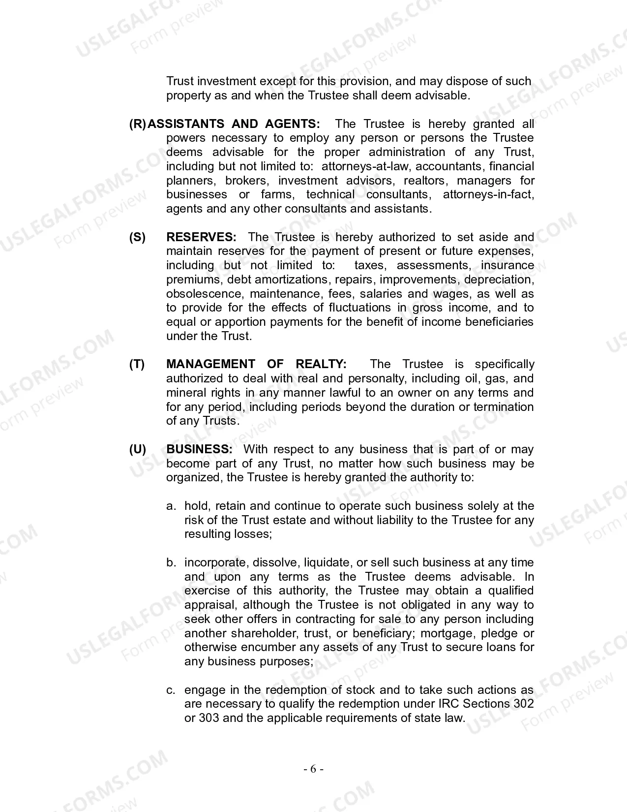 Preview Revocable Living Trust for Husband and Wife with No Children