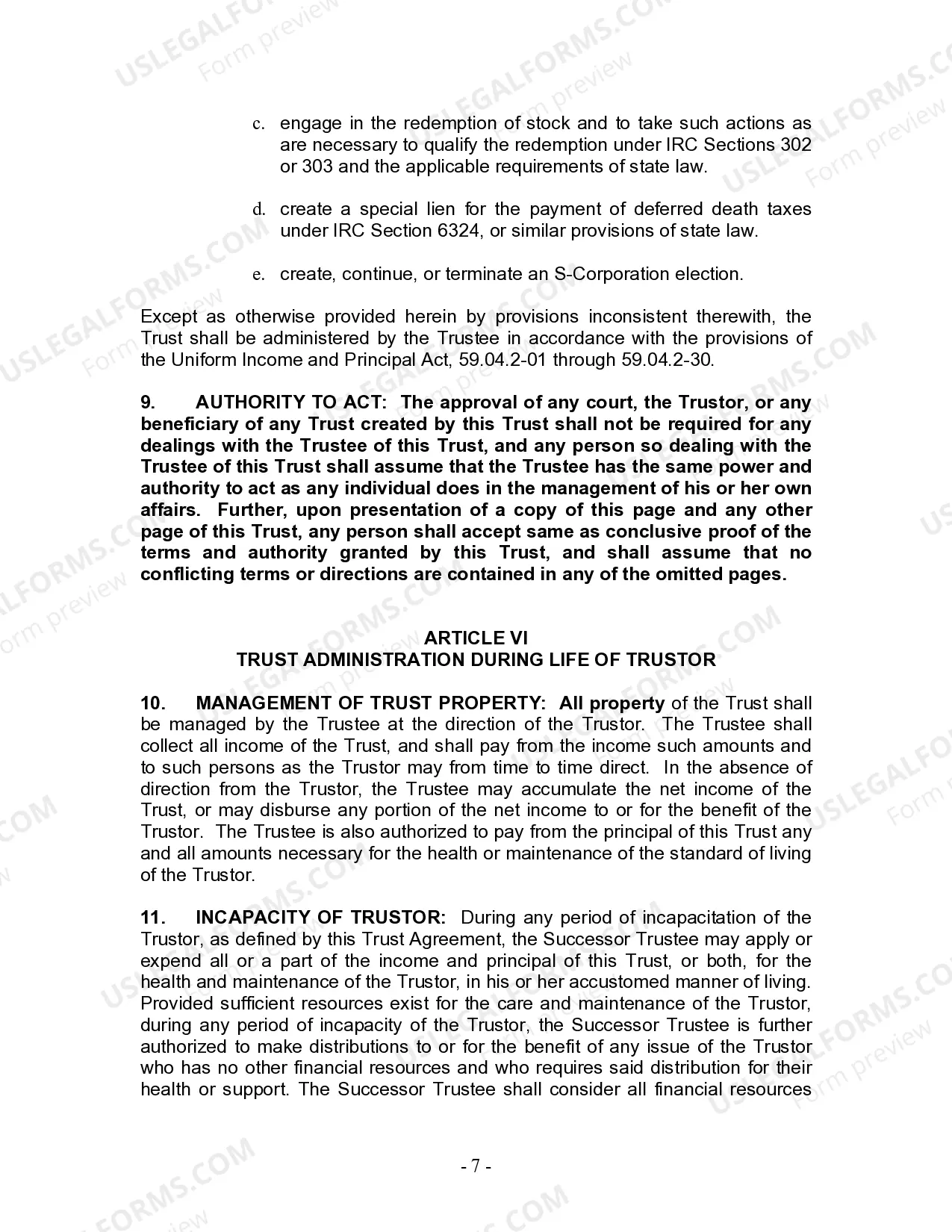 Preview Living Trust for Husband and Wife with Minor and or Adult Children