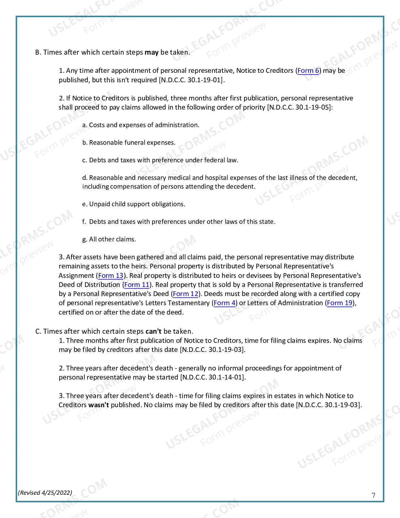 Preview Summary Administration Package for Small Estates