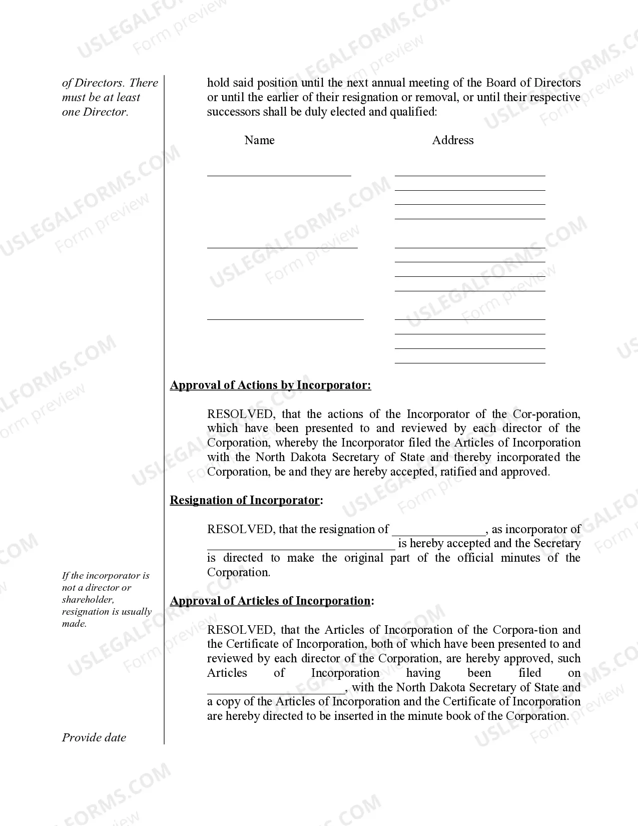 Preview Minutes for Organizational Meeting