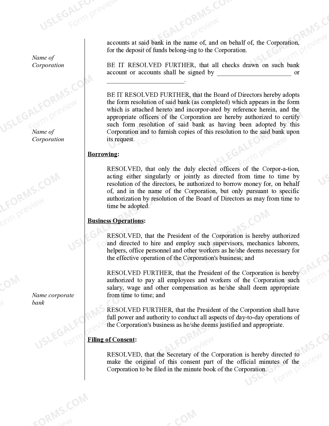 Preview Minutes for Organizational Meeting