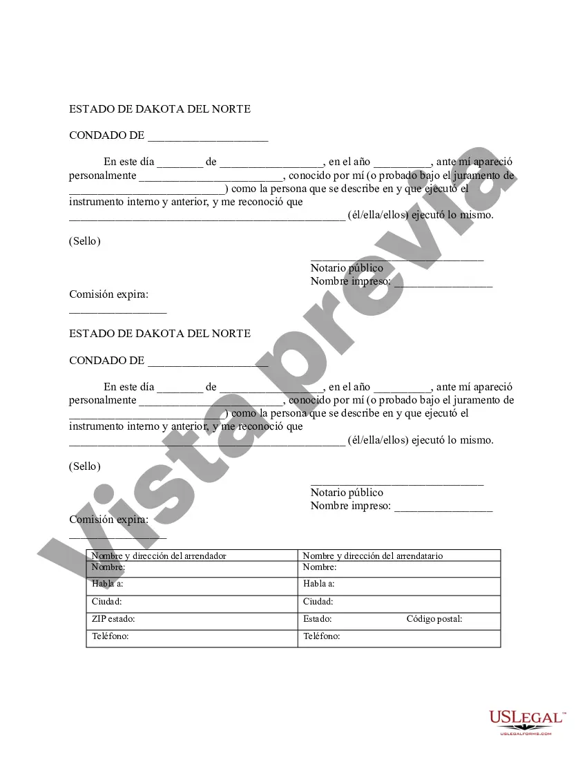 Preview Aviso de Arrendamiento para Grabación