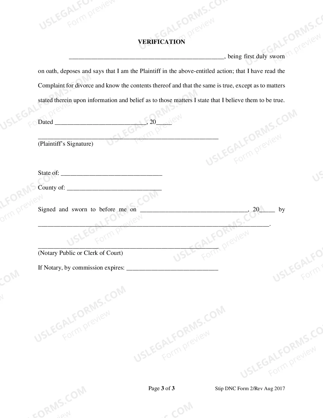 Preview Complaint for Divorce for People with No Children