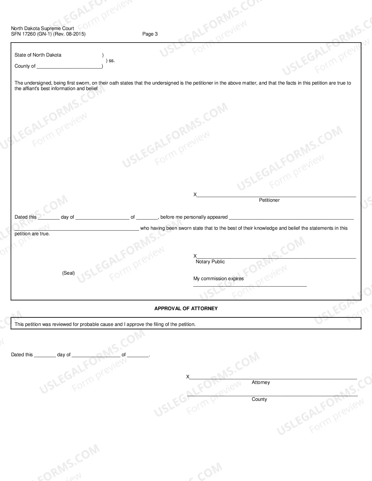 Preview North Dakota Petition for Involuntary Commitment