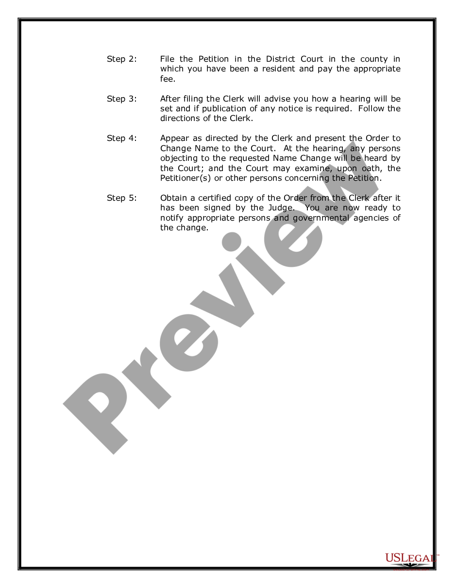 page 3 North Dakota Name Change Instructions and Forms Package for a Minor preview