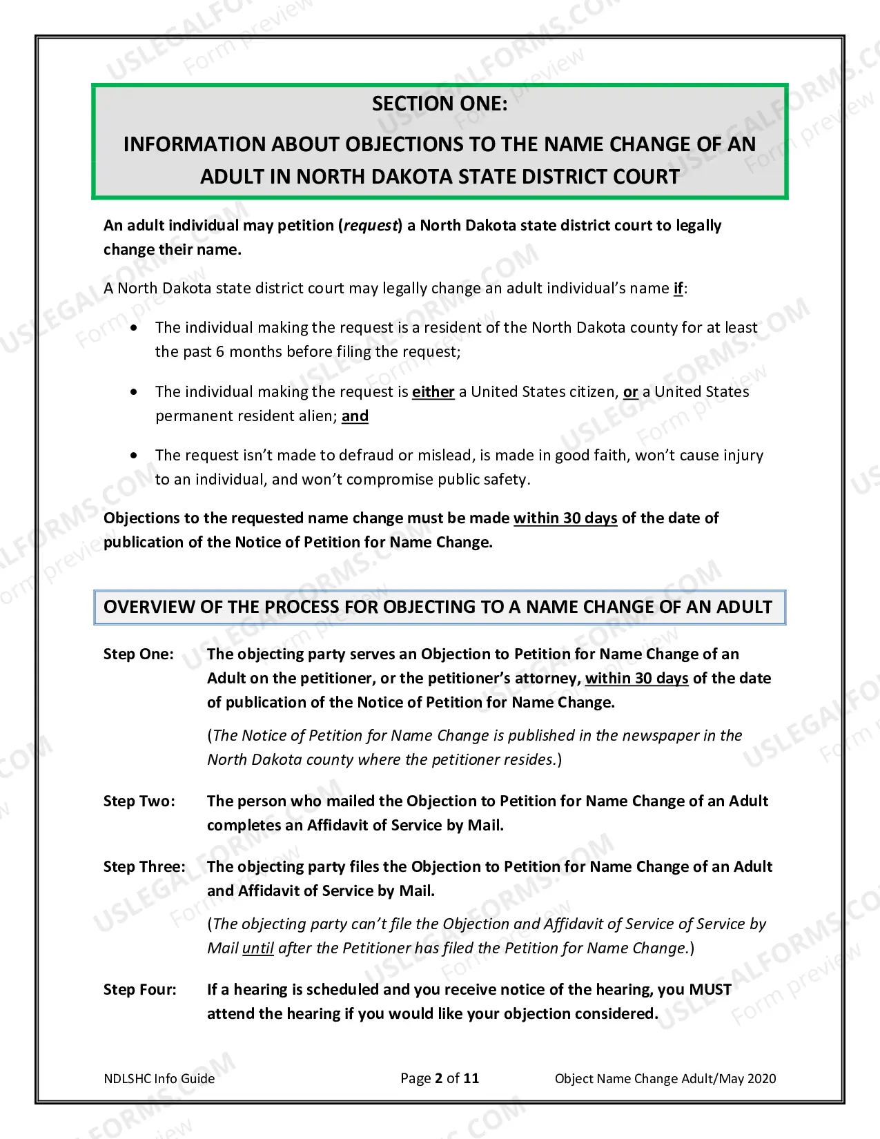 Preview Objection to Name Change of an Adult
