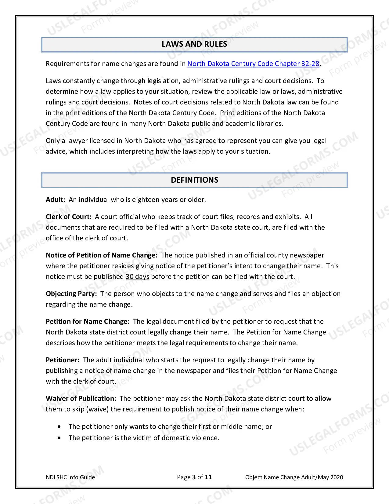 Preview Objection to Name Change of an Adult
