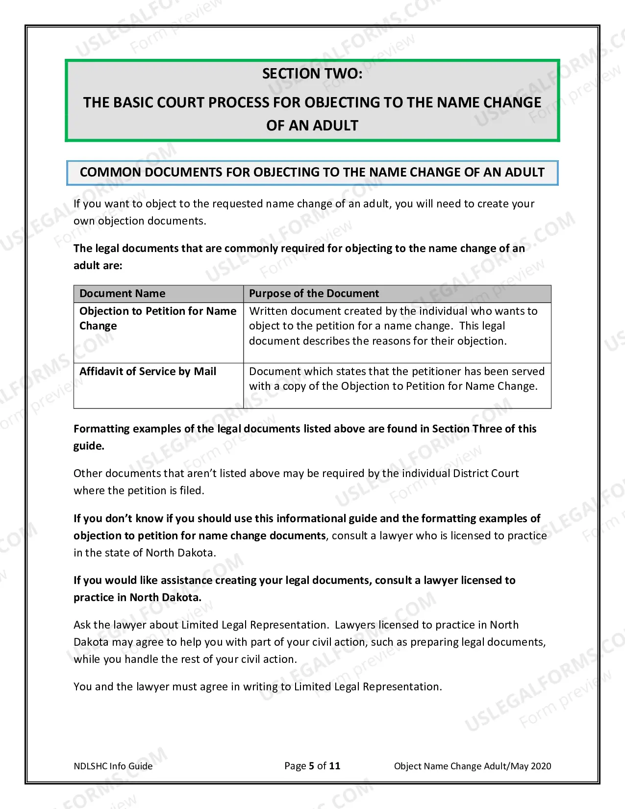 Preview Objection to Name Change of an Adult