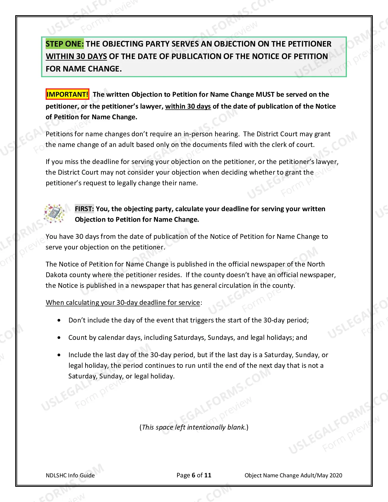 Preview Objection to Name Change of an Adult