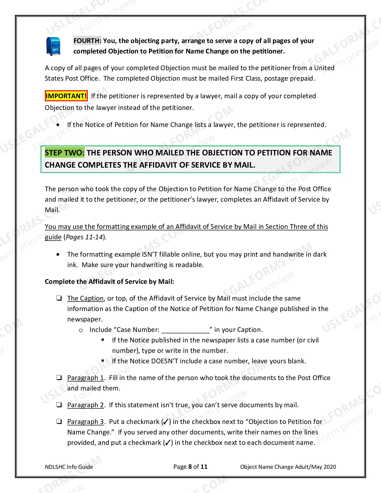 Preview Objection to Name Change of an Adult