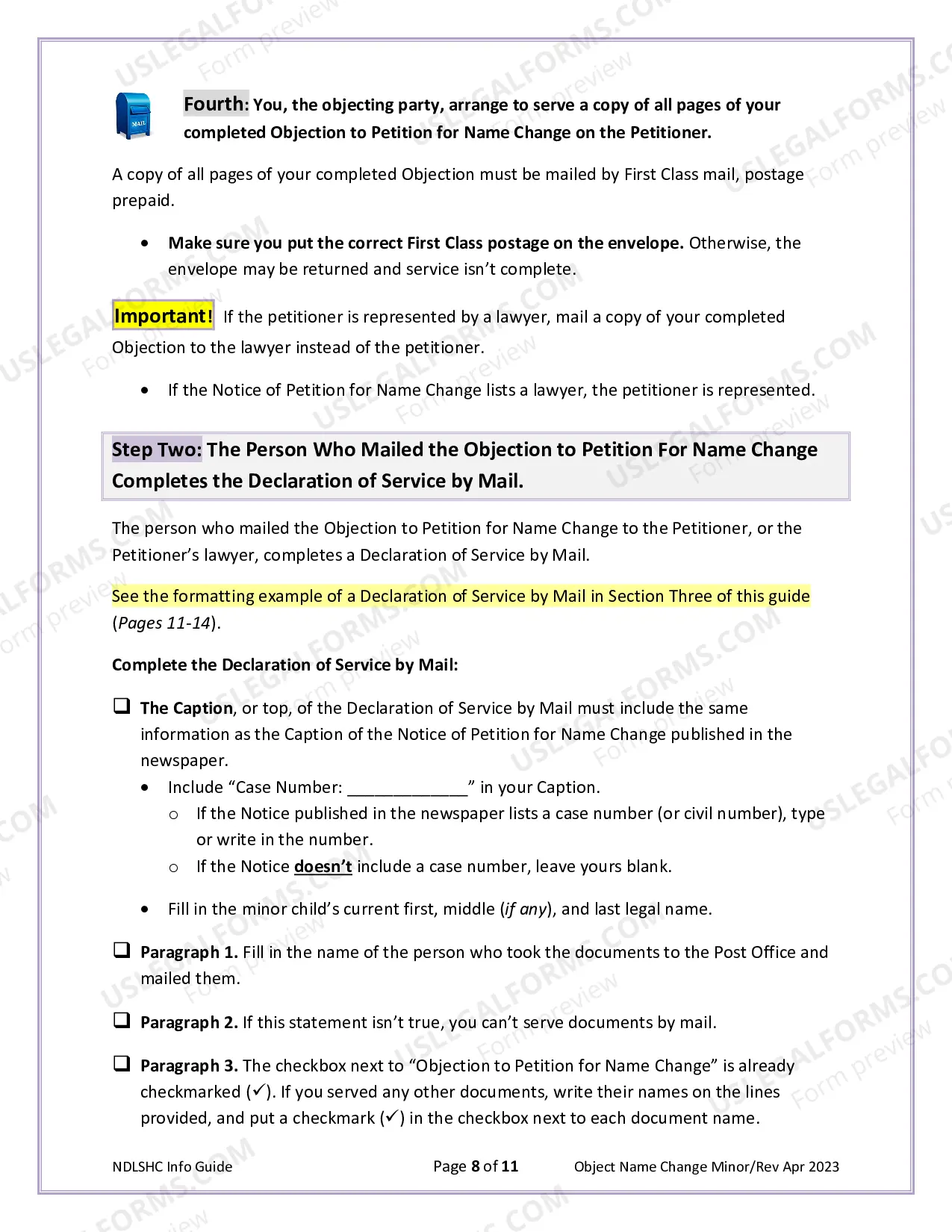 Preview Objection to Name Change of a Minor Child