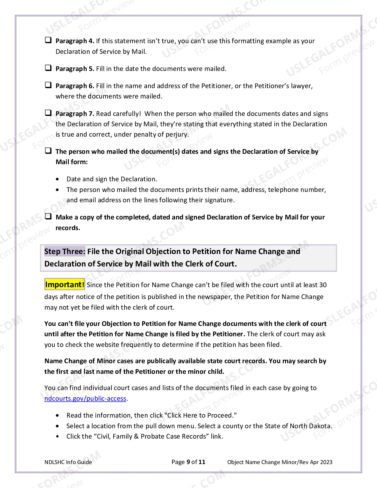 Preview Objection to Name Change of a Minor Child