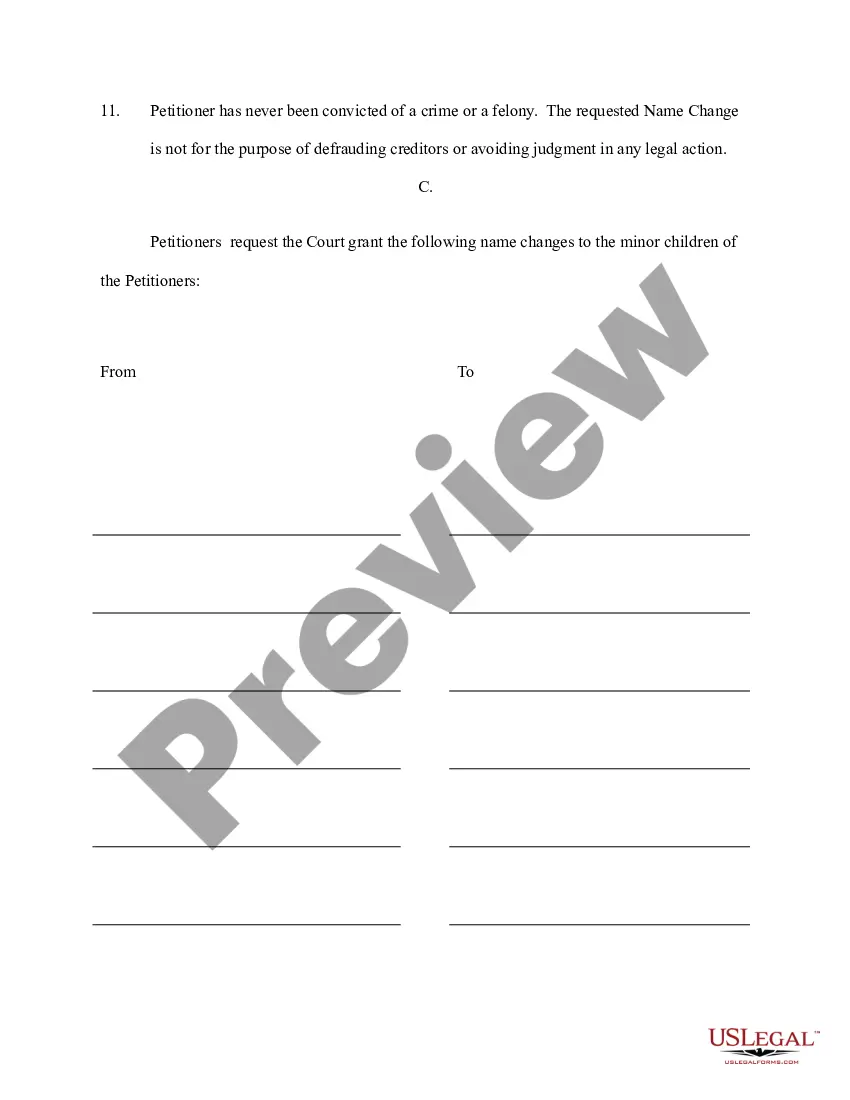 Preview Petition for Change of Name