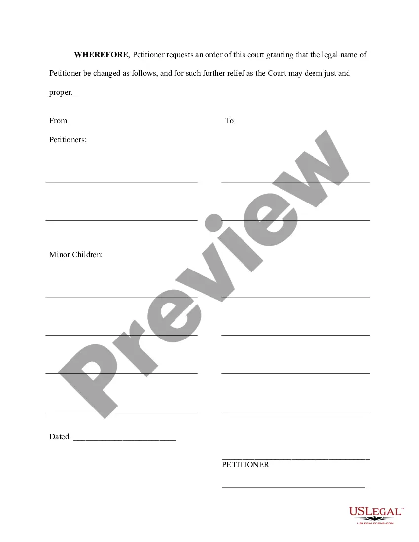 Preview Petition for Change of Name