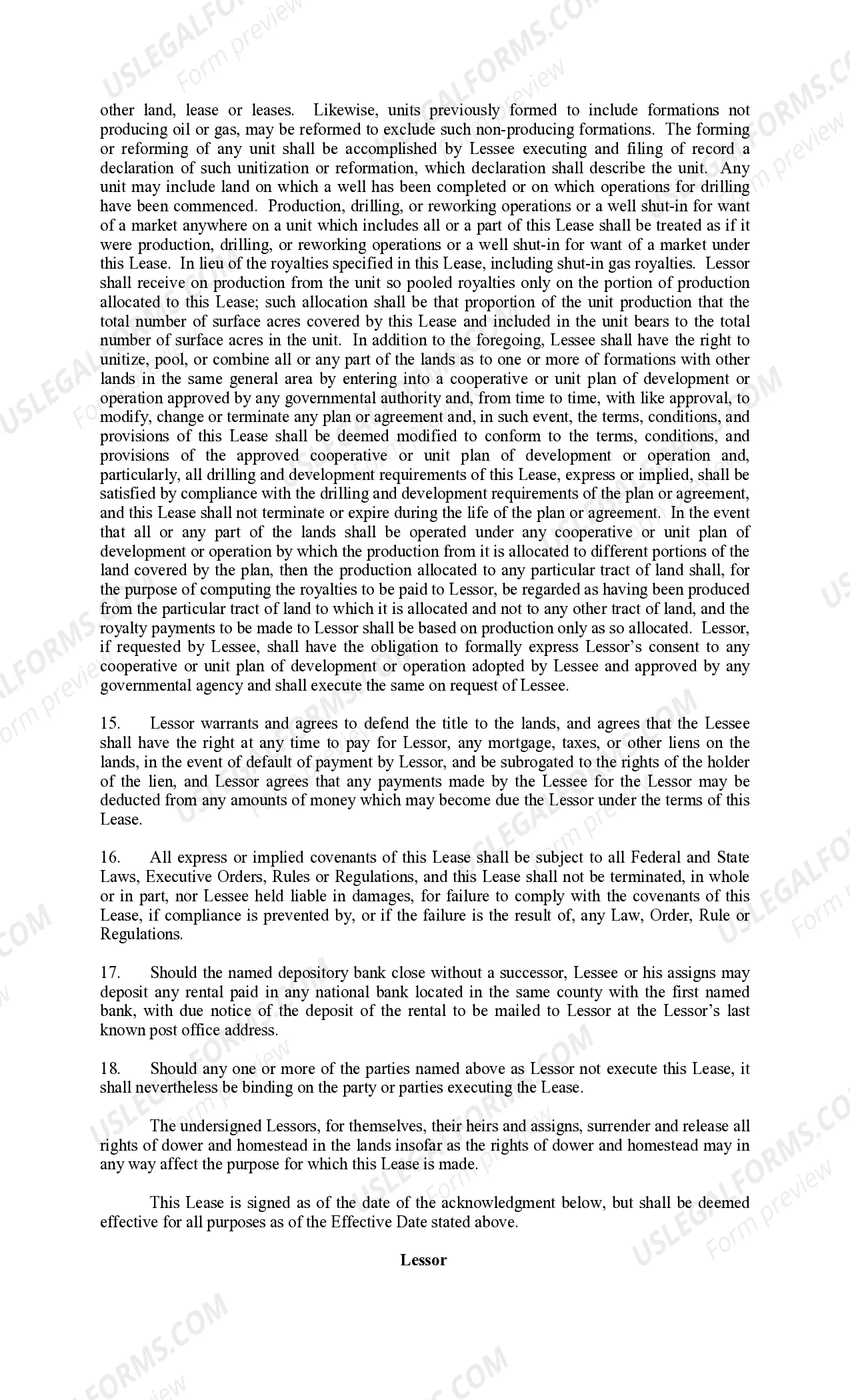 Preview Rental Lease Pooling Provision