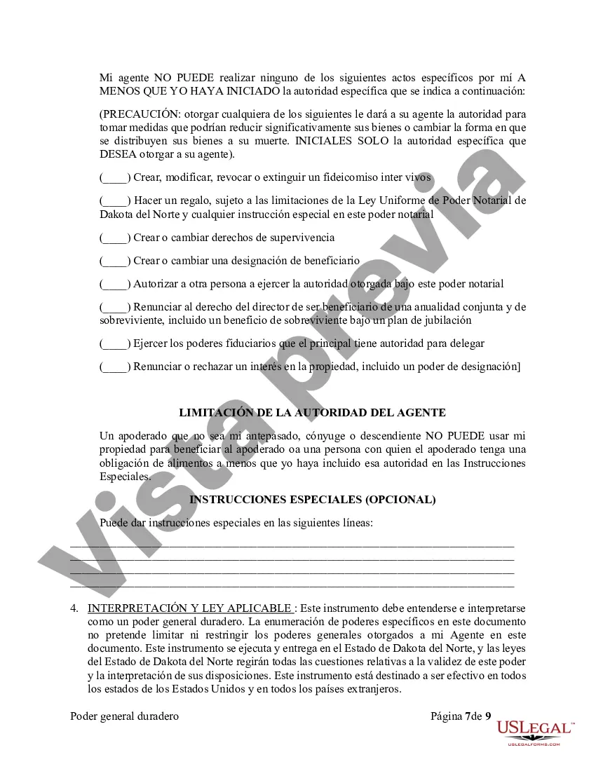 Preview Poder General Duradero para Bienes y Finanzas o Financiero Efectivo Inmediatamente