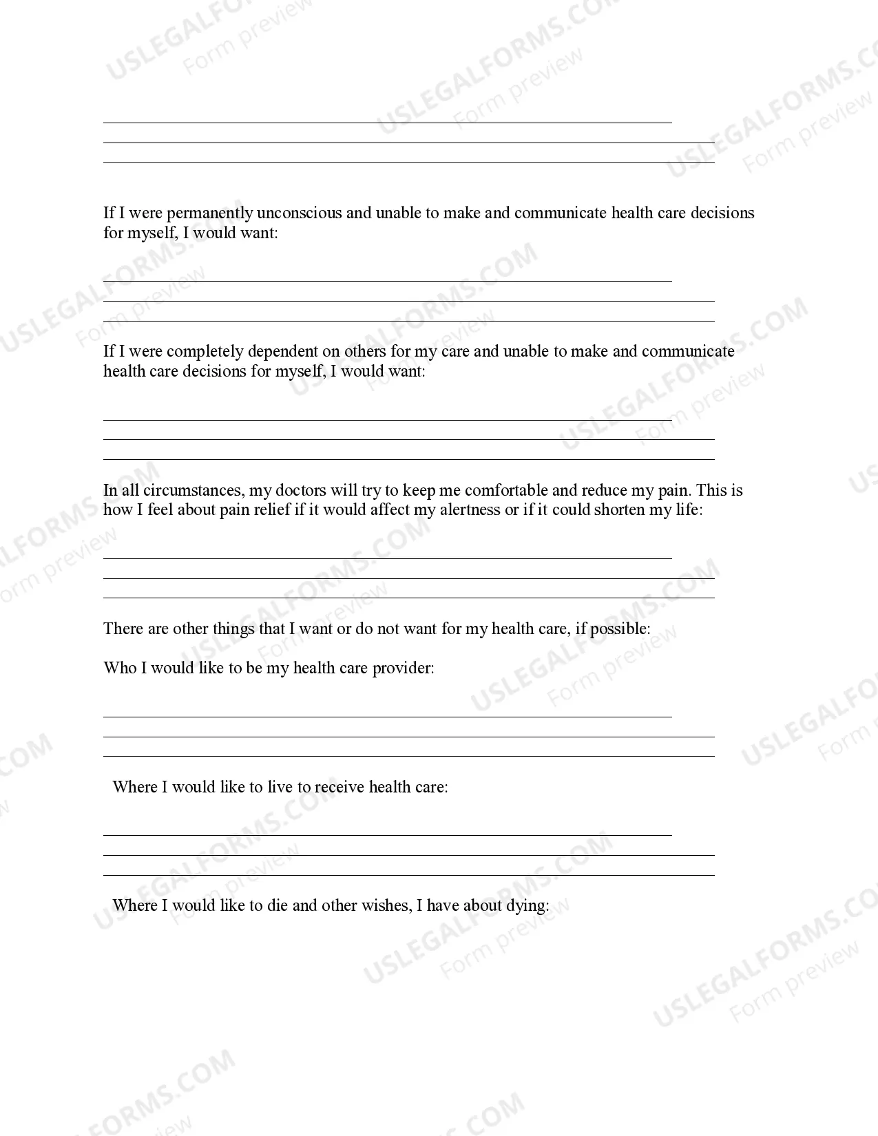 Preview Statutory Health Care Directive