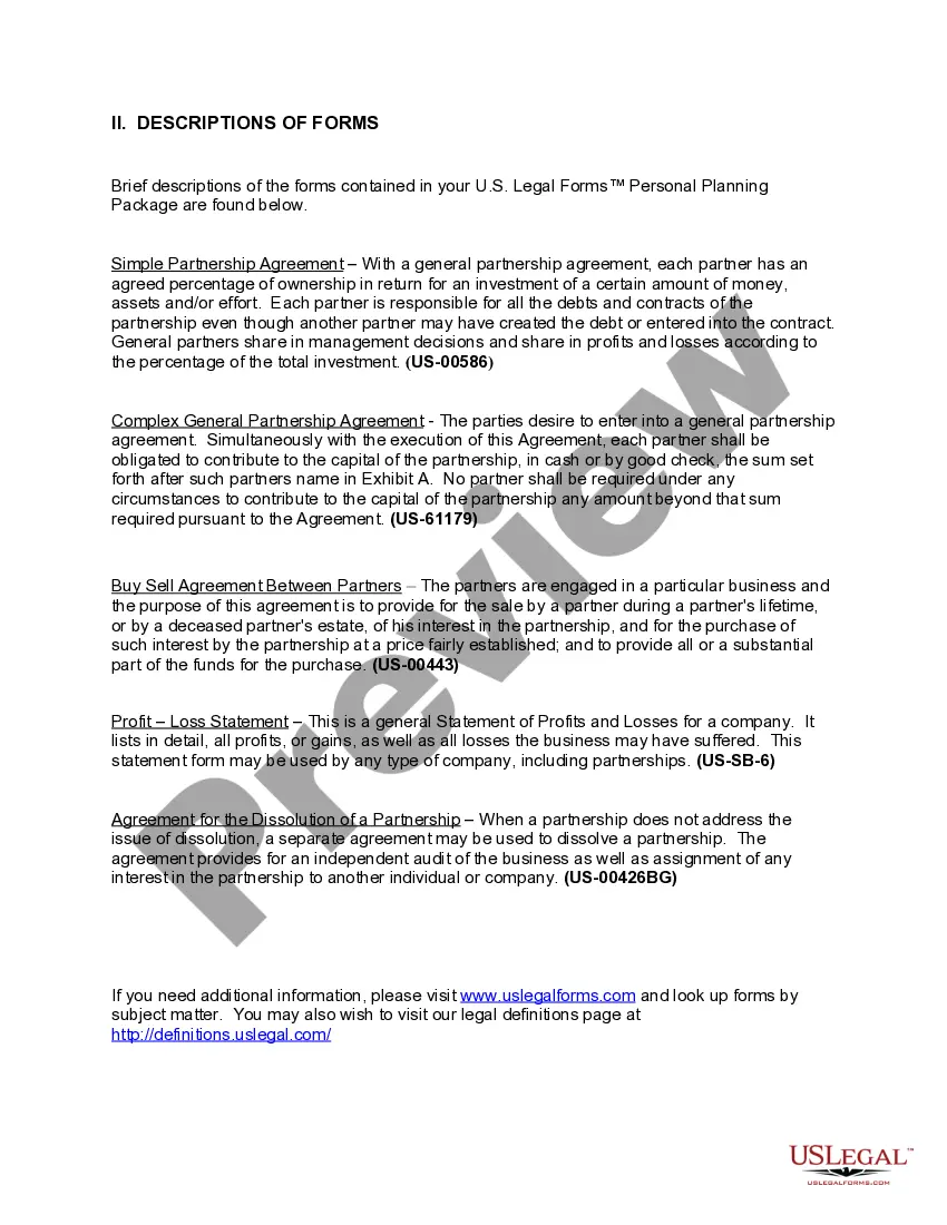 Preview North Dakota General Partnership Package