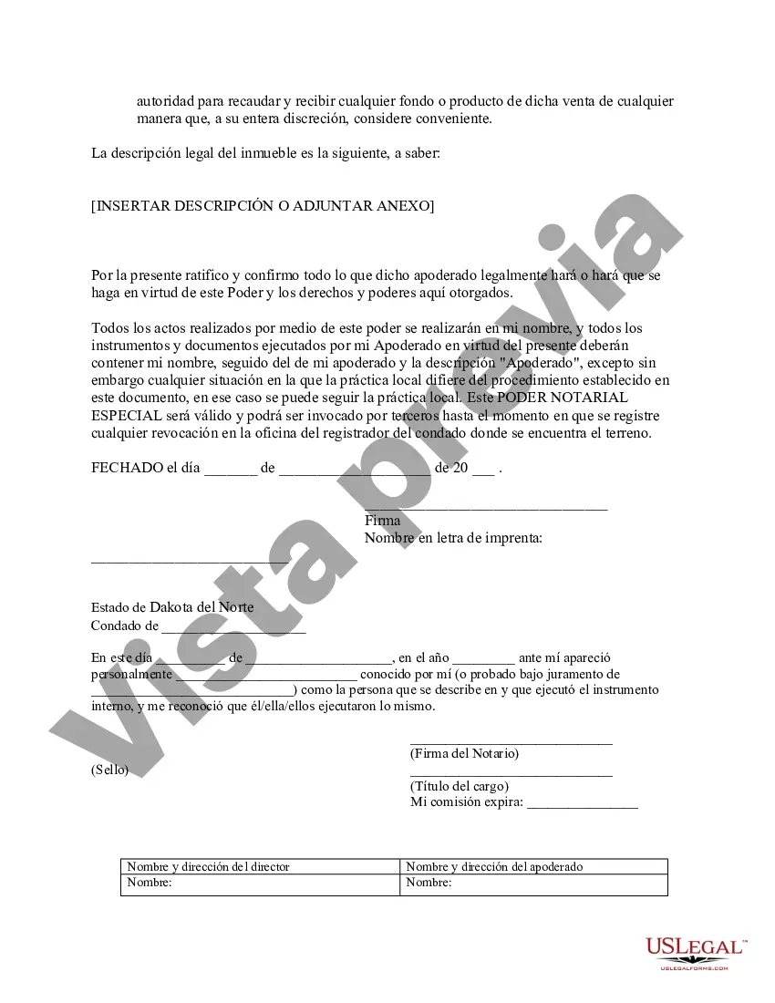 Preview Poder notarial especial o limitado para transacciones de venta de bienes raíces por parte del vendedor