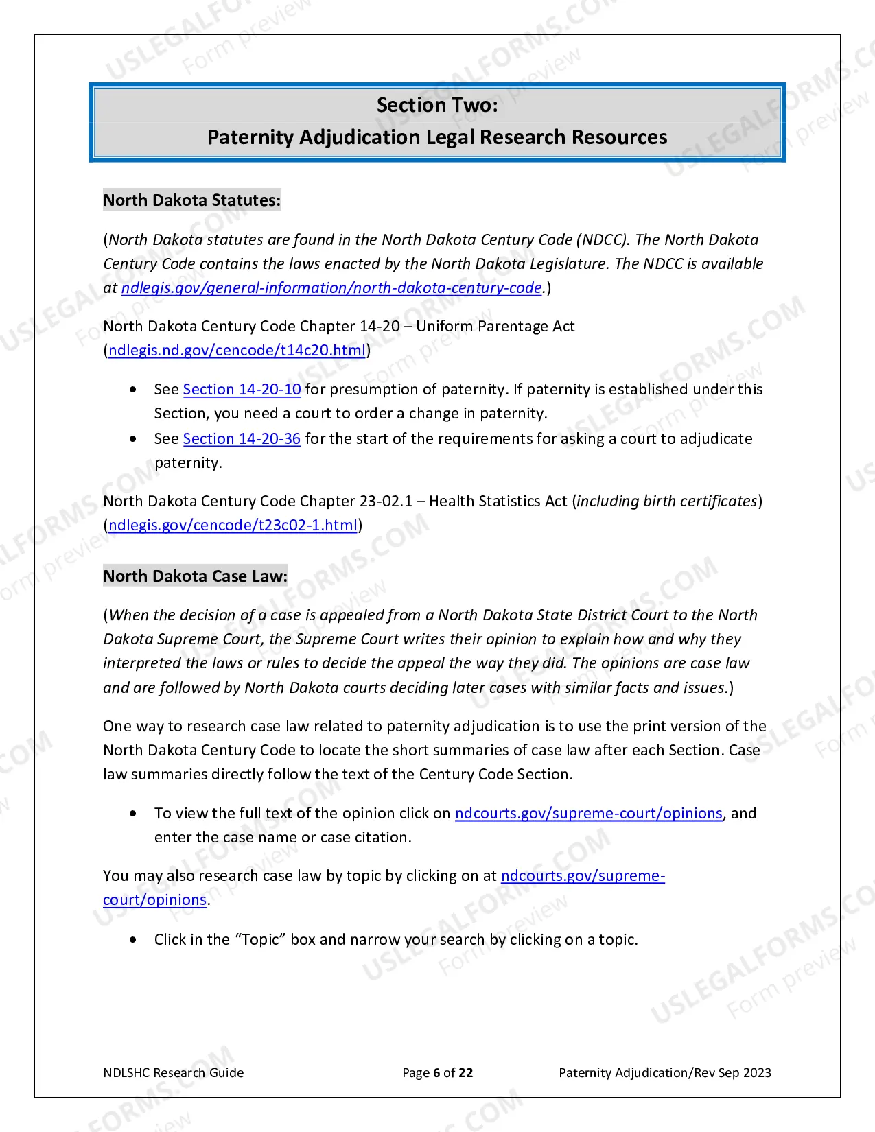 Preview Paternity Adjudication Research Guide